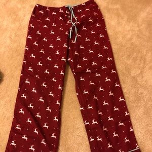 New without tags burgundy reindeer print pajamas